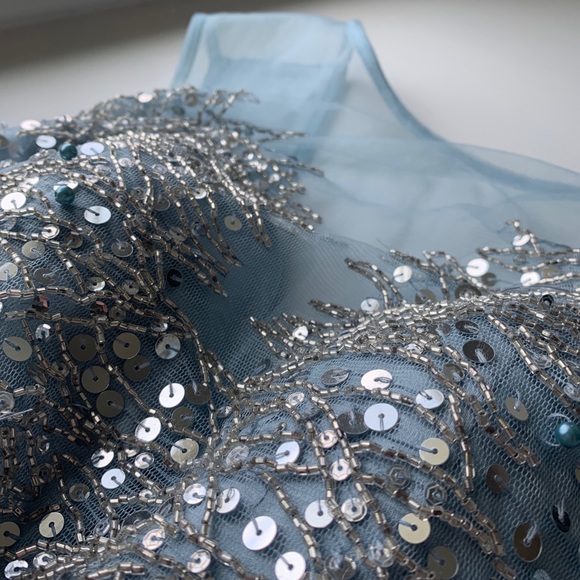 Betsy & Adam tulle sparkly dress in periwinkle - Picture 4 of 5